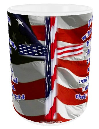 America Cross Coffee Cup IF MY PEOPLE 2nd Chronicles 7:14