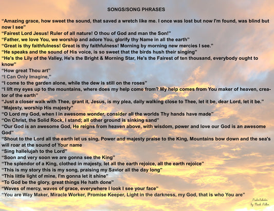 SONG TITLES PHRASES CUSTOMIZE